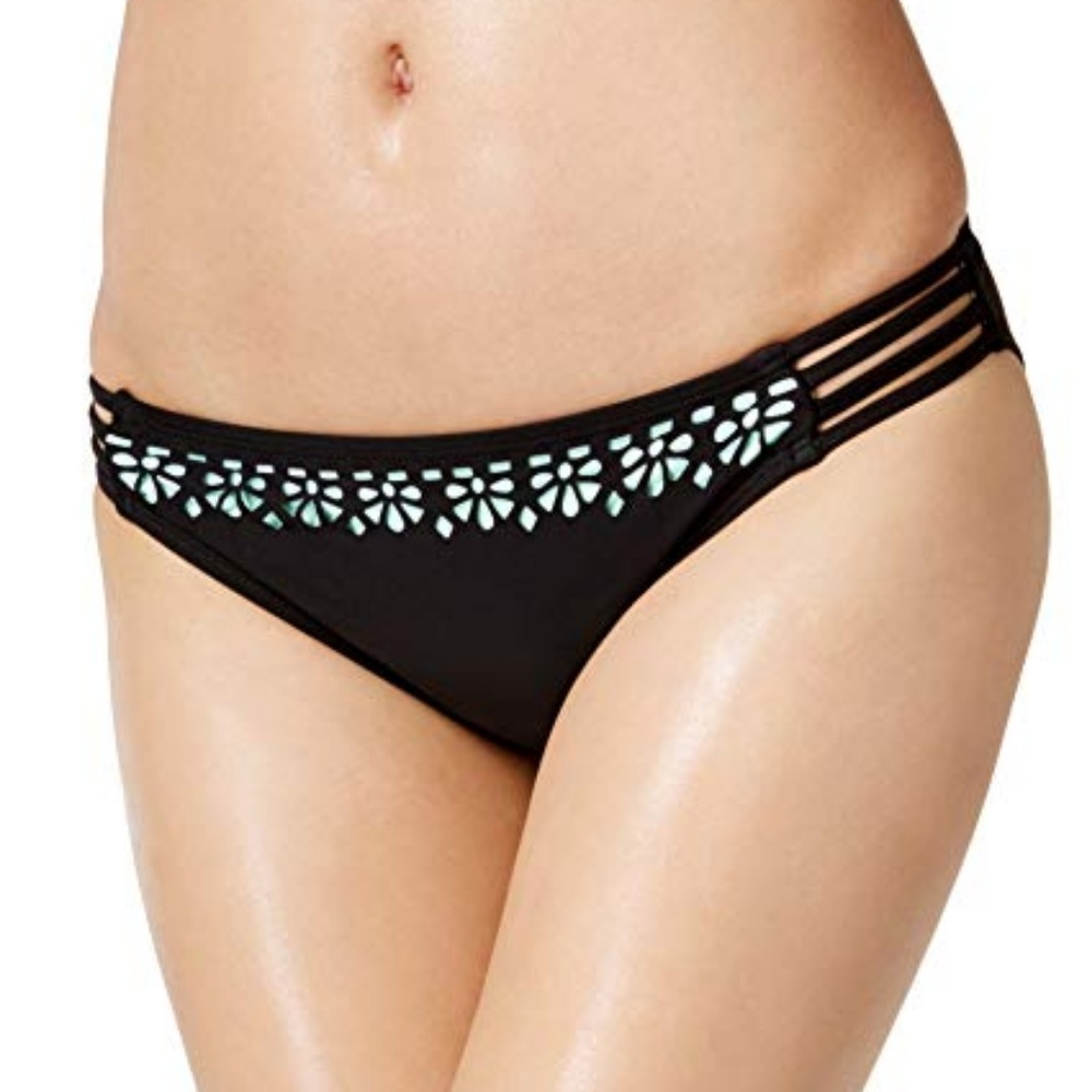 Bikini Nation Laser-cutout Hipster Bikini Bottoms